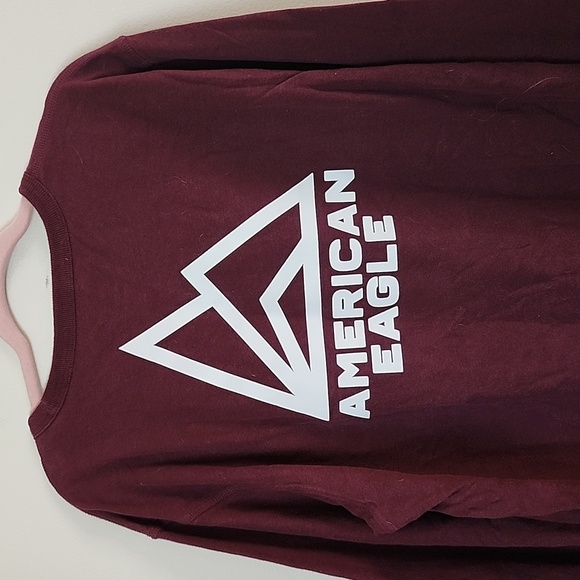 American Eagle long sleeve red branded shirt, big logo, mens XXL, crewneck - Picture 10 of 10